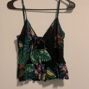 Peplum floral tank